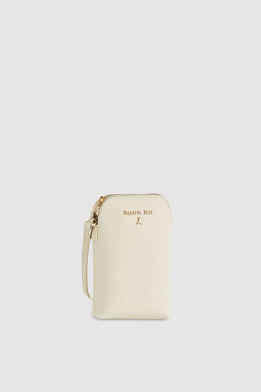 Patrizia Pepe Phone Holder With Shoulder Strap Beżowe | 3280FDVPY