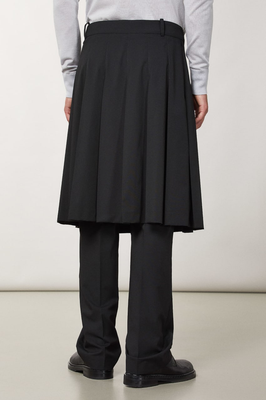 Patrizia Pepe Pleated Canvas Skirt Czarne | 5097TDIHR