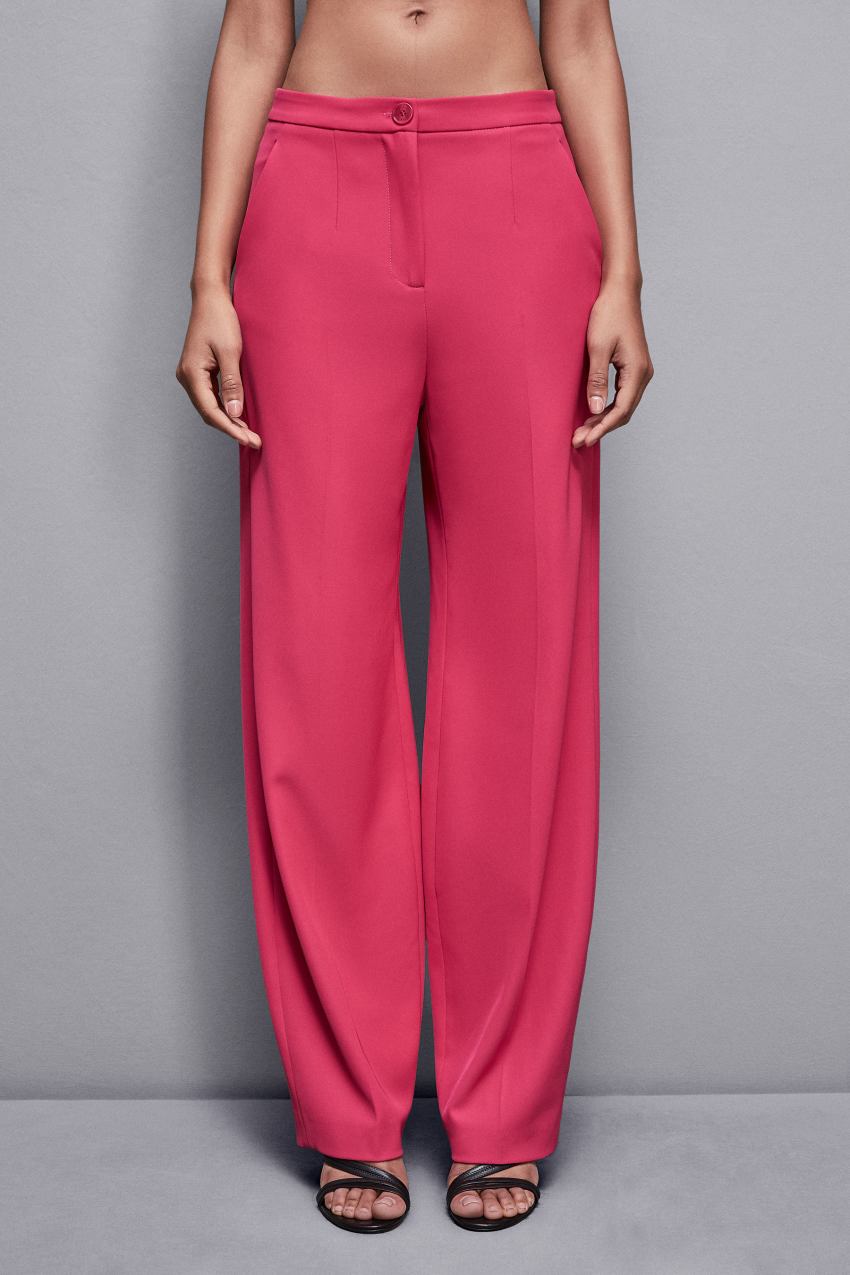 Patrizia Pepe Pleated Pants In Stretch Fabric Różowe | 5394GOUBF