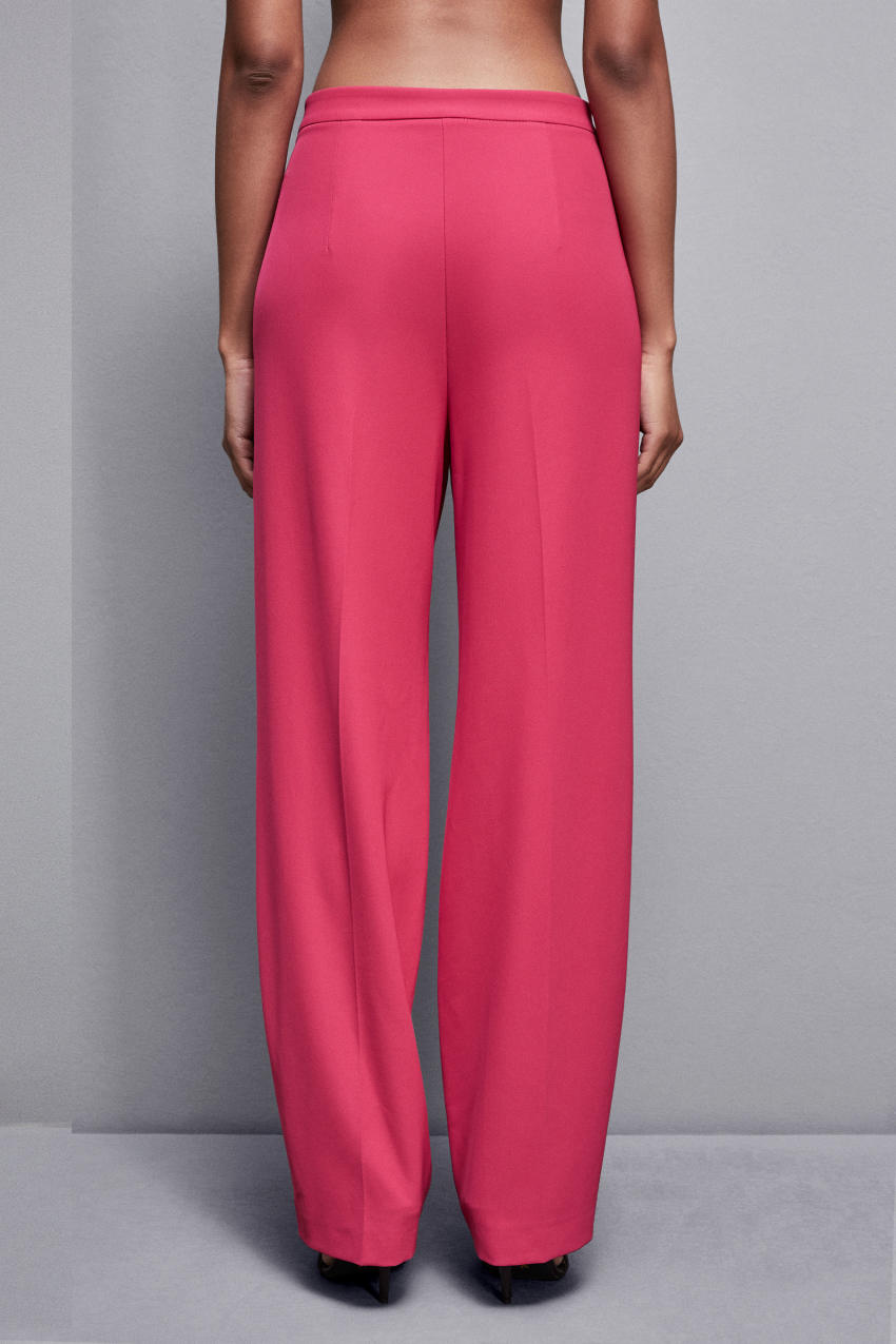 Patrizia Pepe Pleated Pants In Stretch Fabric Różowe | 5394GOUBF