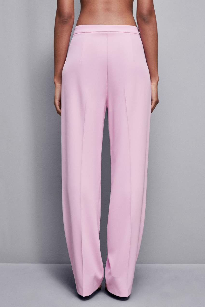 Patrizia Pepe Pleated Pants In Stretch Fabric Różowe | 6548YECFO