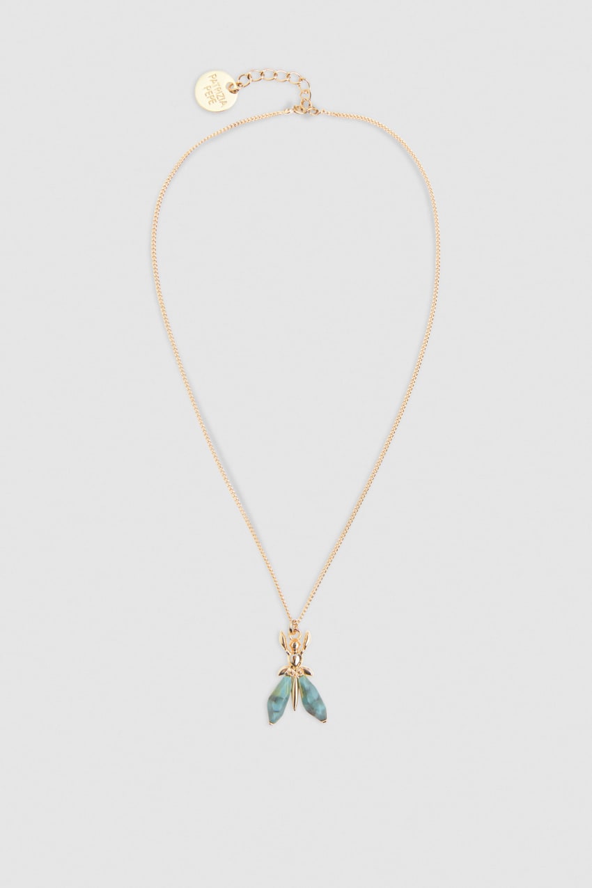 Patrizia Pepe Precious Fly Mini Necklace Zielone | 4732LBPYX