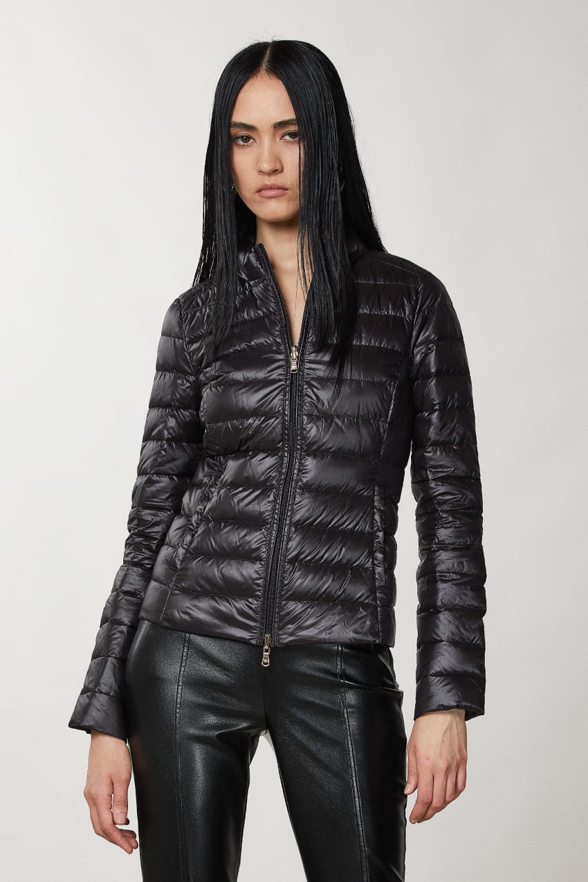 Patrizia Pepe Reversible Down Proof Nylon Down Jacket Czarne | 0576TFZNM