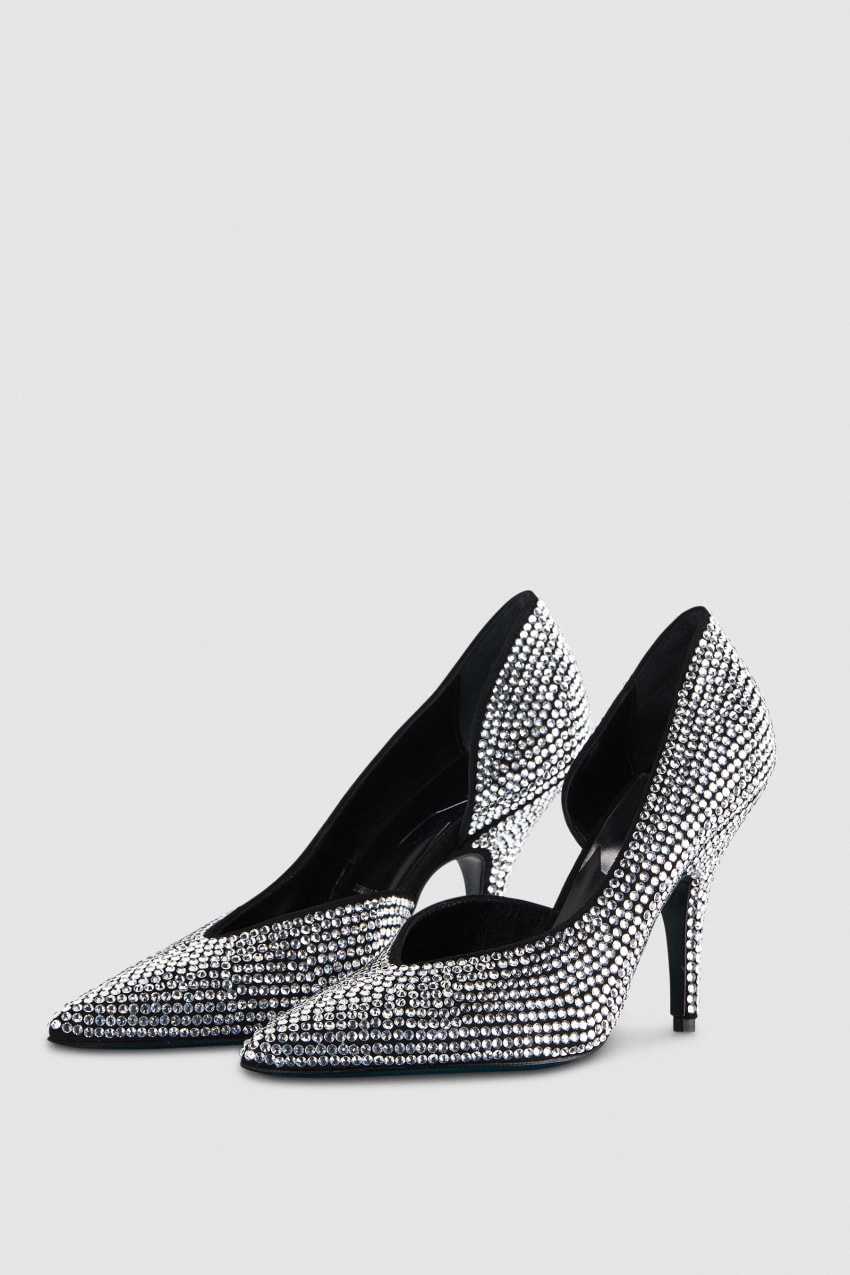 Patrizia Pepe Rhinestone-adorned Suede Pumps Czarne | 0543NMCFX