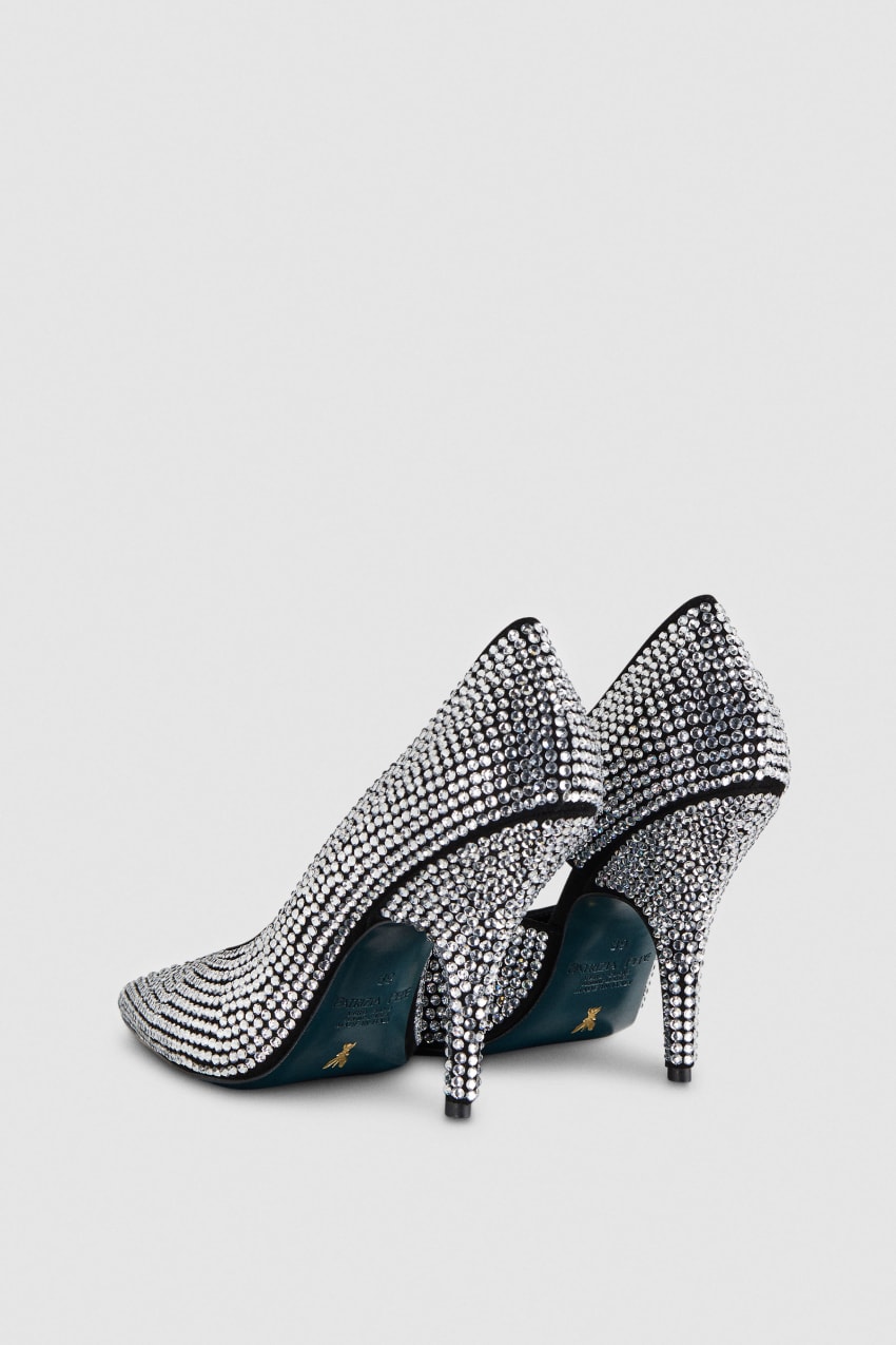 Patrizia Pepe Rhinestone-adorned Suede Pumps Czarne | 0543NMCFX