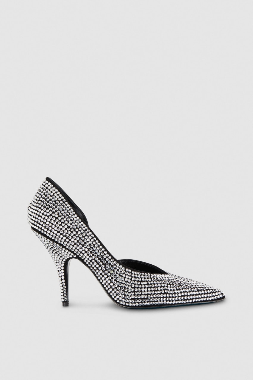 Patrizia Pepe Rhinestone-adorned Suede Pumps Czarne | 0543NMCFX