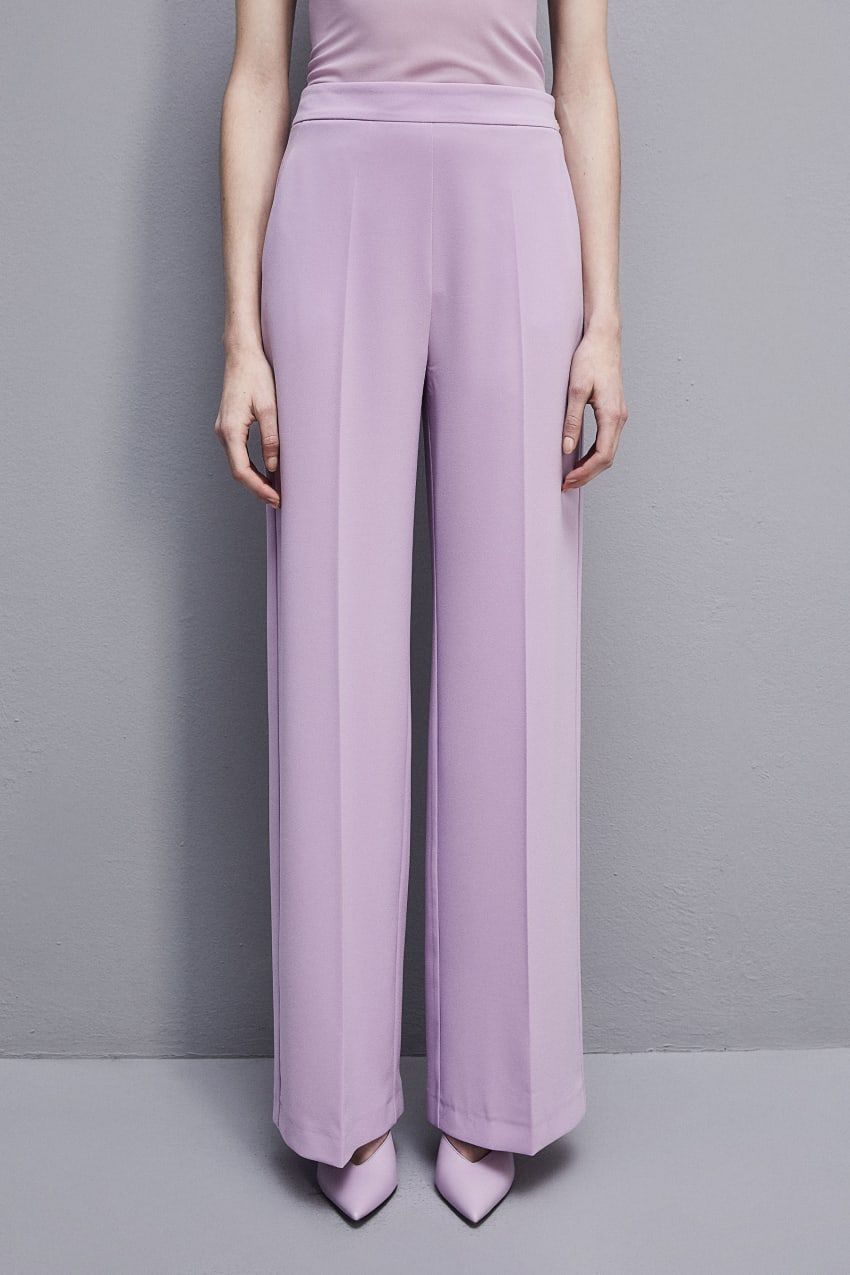 Patrizia Pepe Sablè Crepe Palazzo Pants Fioletowe | 7530SDGCN