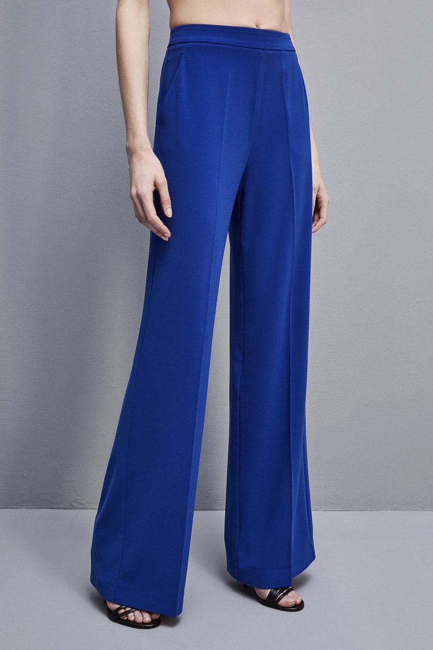 Patrizia Pepe Sablè Crepe Palazzo Pants Głęboka Niebieskie | 6374ATGXU