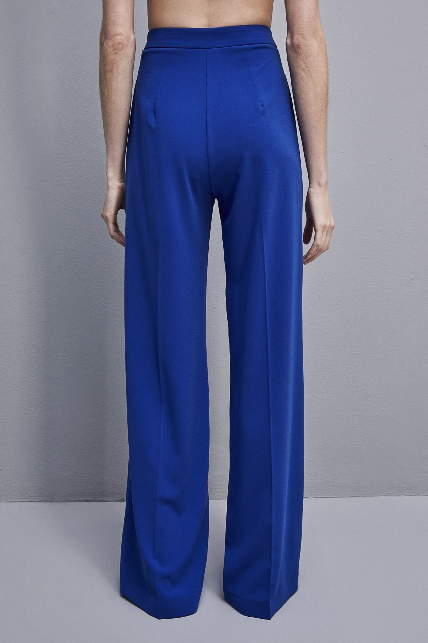 Patrizia Pepe Sablè Crepe Palazzo Pants Głęboka Niebieskie | 6374ATGXU