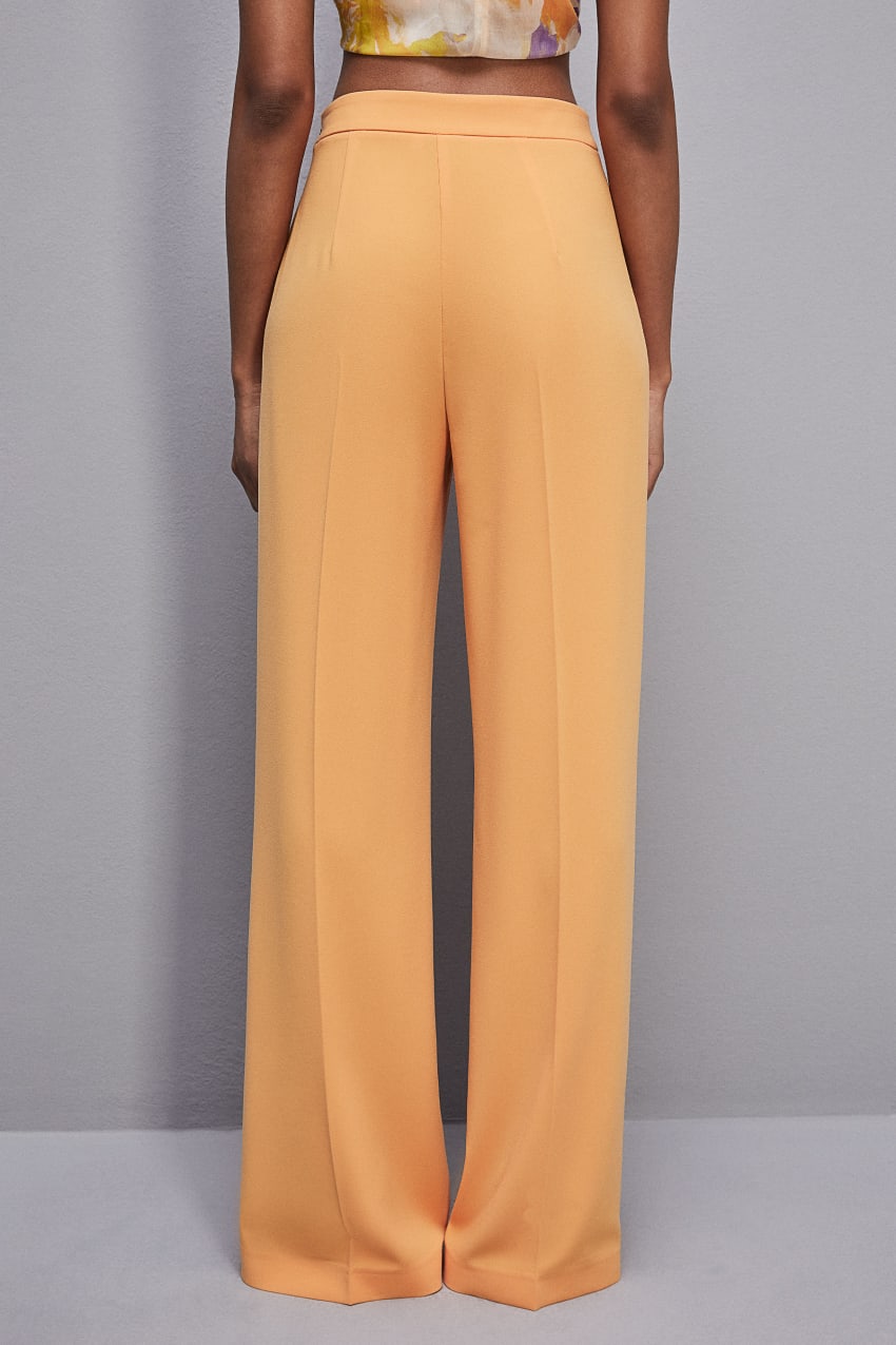 Patrizia Pepe Sablè Crepe Palazzo Pants Pomarańczowe | 4013WFUOP