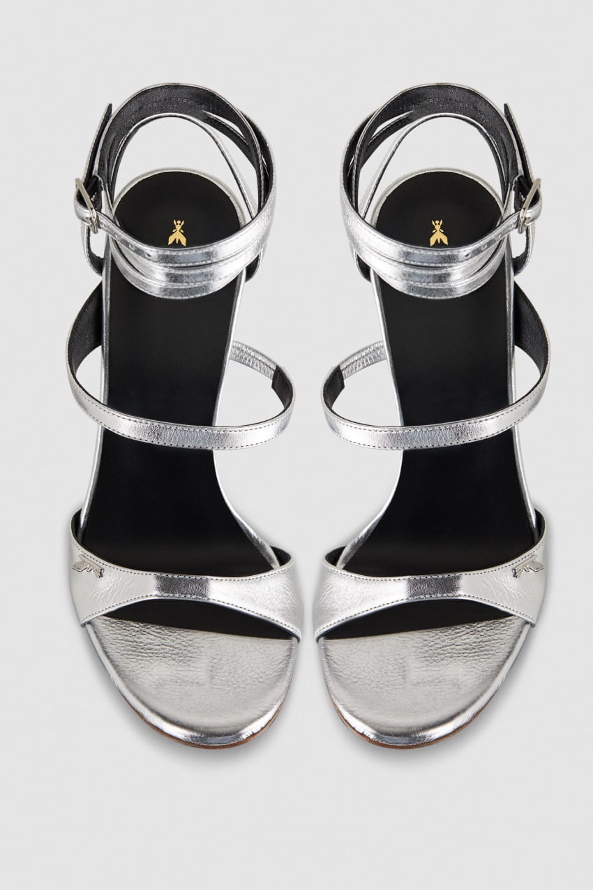 Patrizia Pepe Sandals With Heel And Ankle Strap Srebrne | 8194COYQP