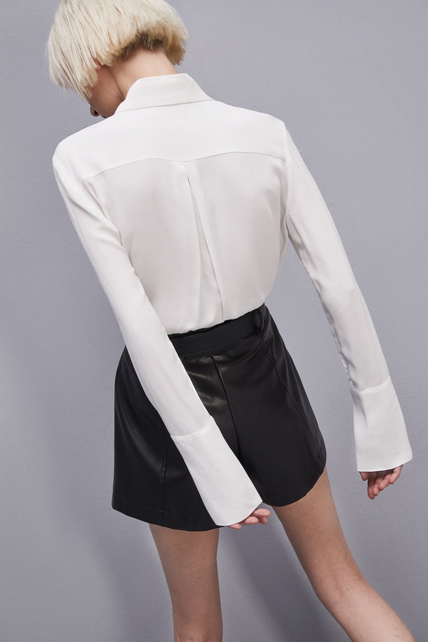 Patrizia Pepe Shirt With High Cuffs Białe | 1728VGLDT