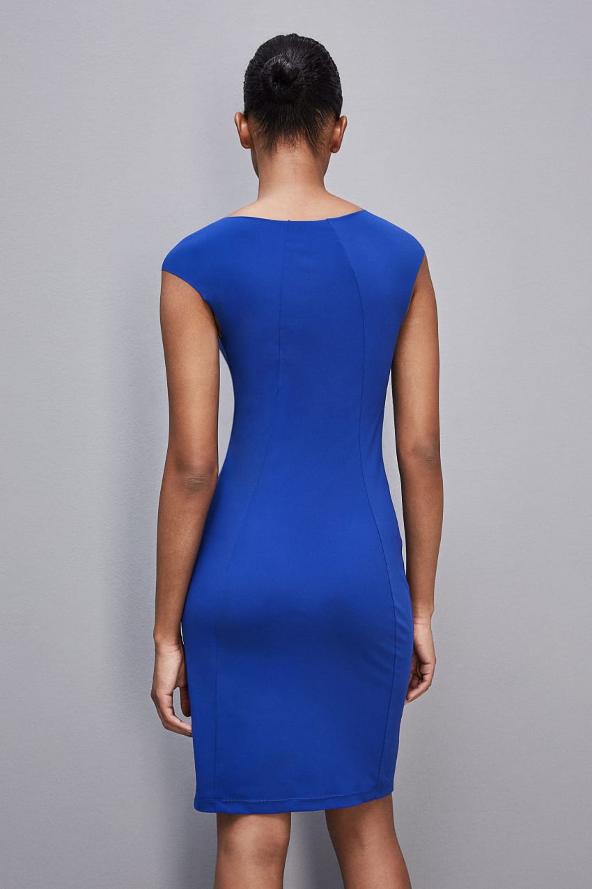 Patrizia Pepe Short Sheath Dress Głęboka Niebieskie | 3962BOZIF