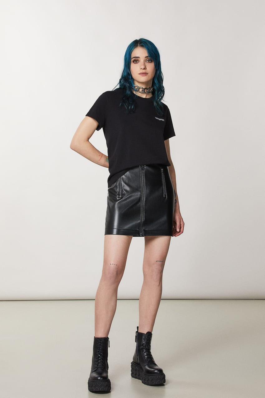 Patrizia Pepe Short Sleeve Jersey T-shirt Czarne | 8749JRQSL