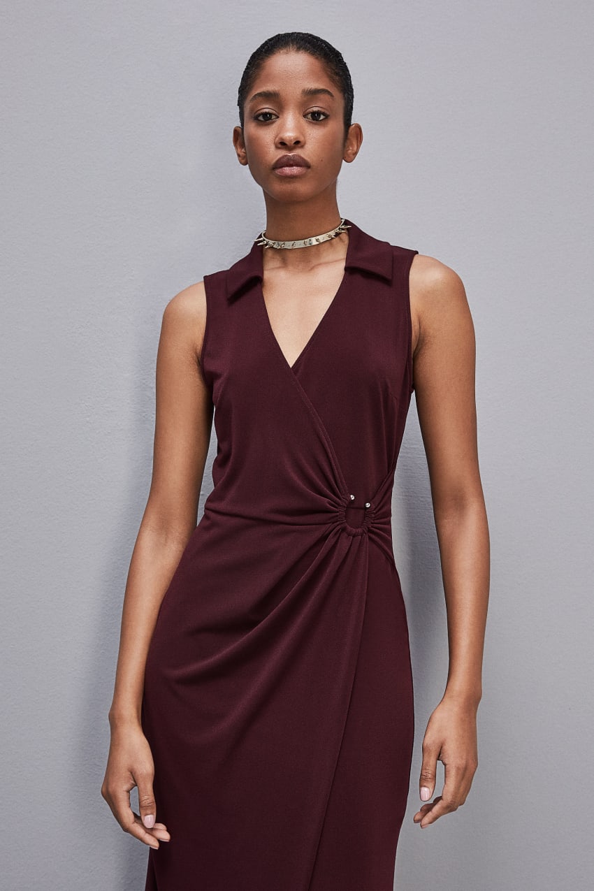 Patrizia Pepe Sleeveless Midi Jersey Dress Fioletowe | 5140XGIHB