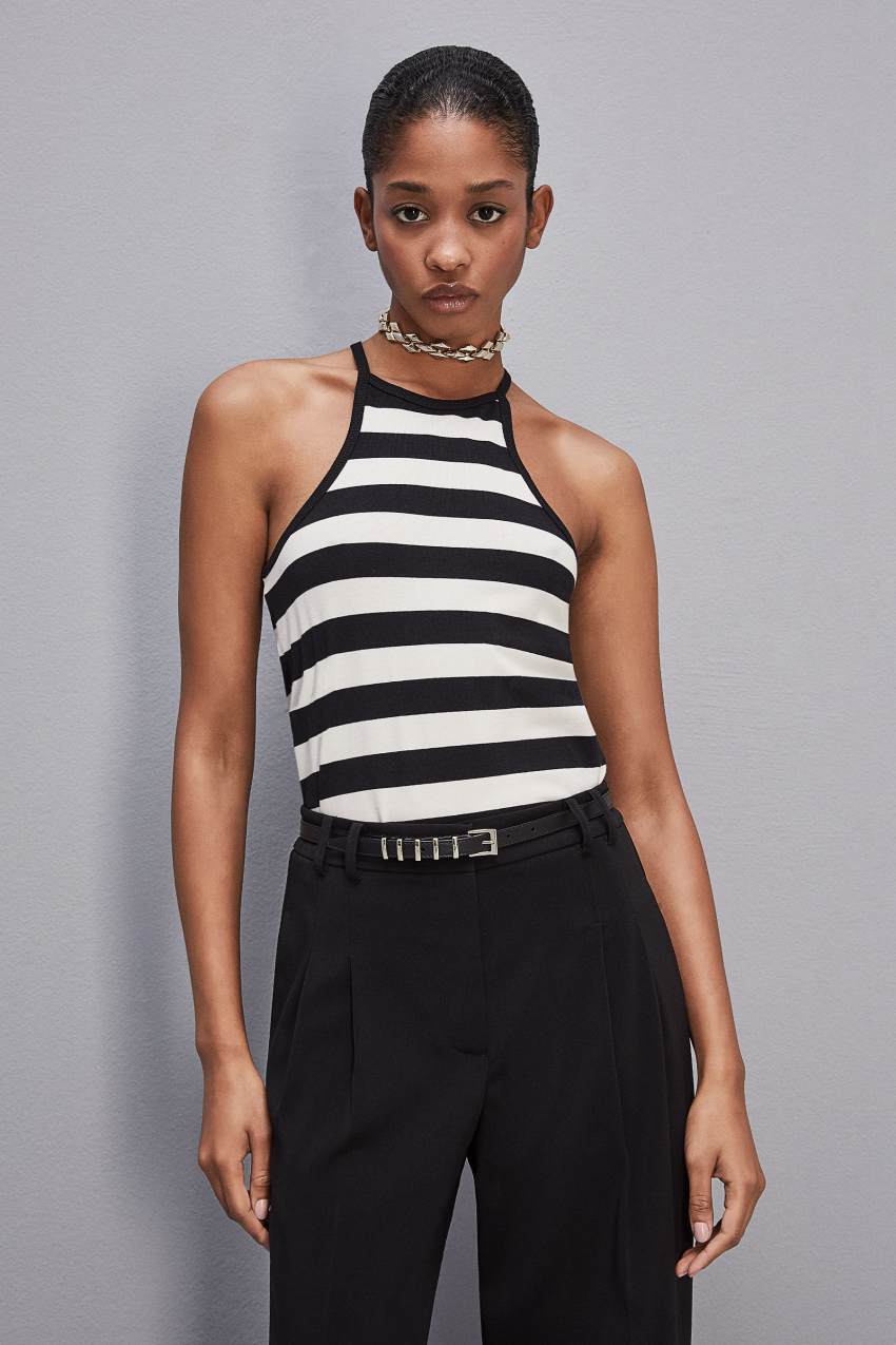 Patrizia Pepe Sleeveless Top In Stretch Cotton Jersey Białe | 9613ZIVJS