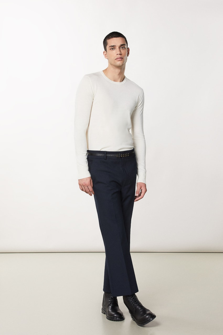 Patrizia Pepe Slim Fit Wool Sweater Białe | 2394TLKJU