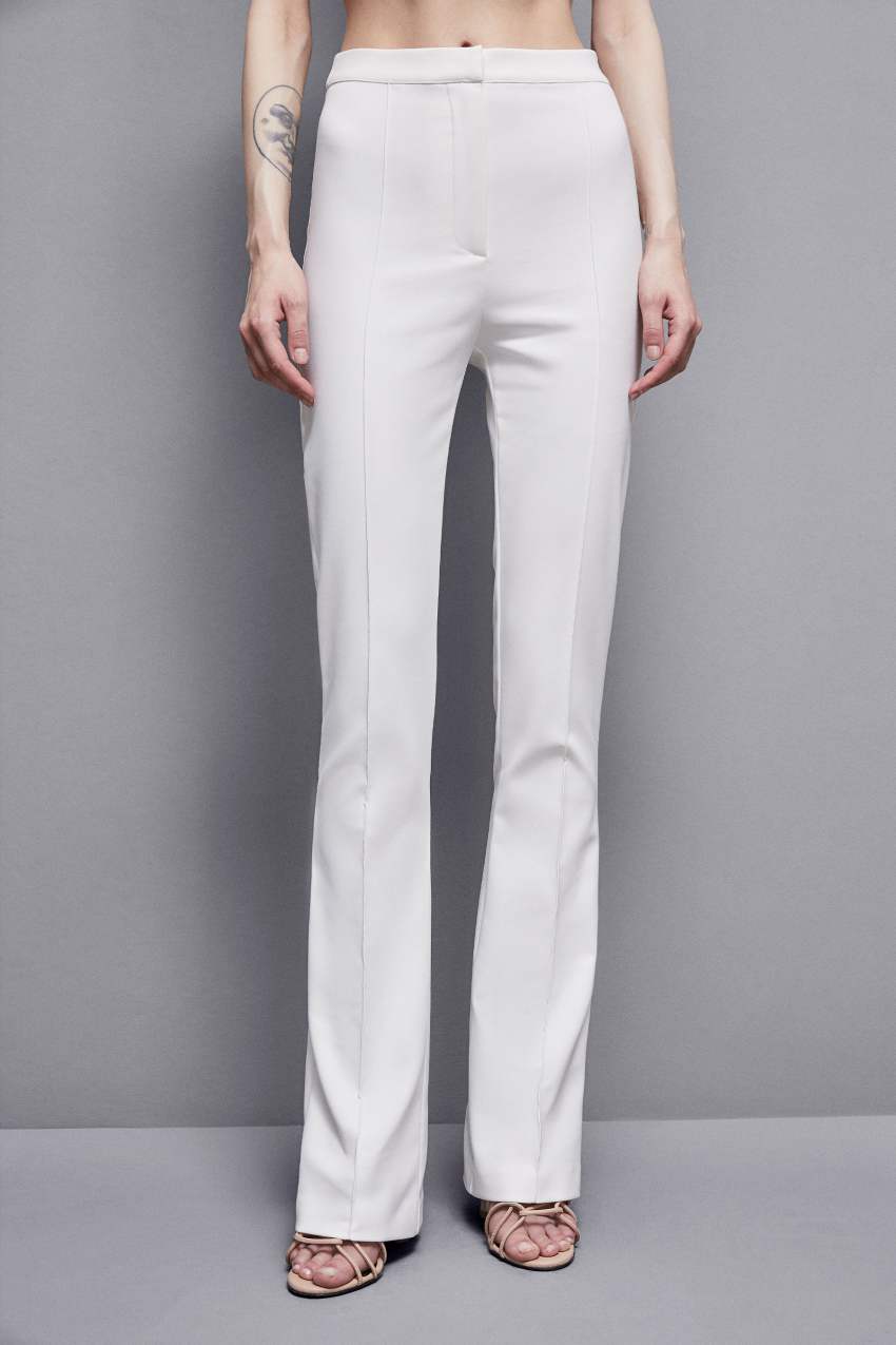 Patrizia Pepe Slim Flare Pants Białe | 5642ZIRFY