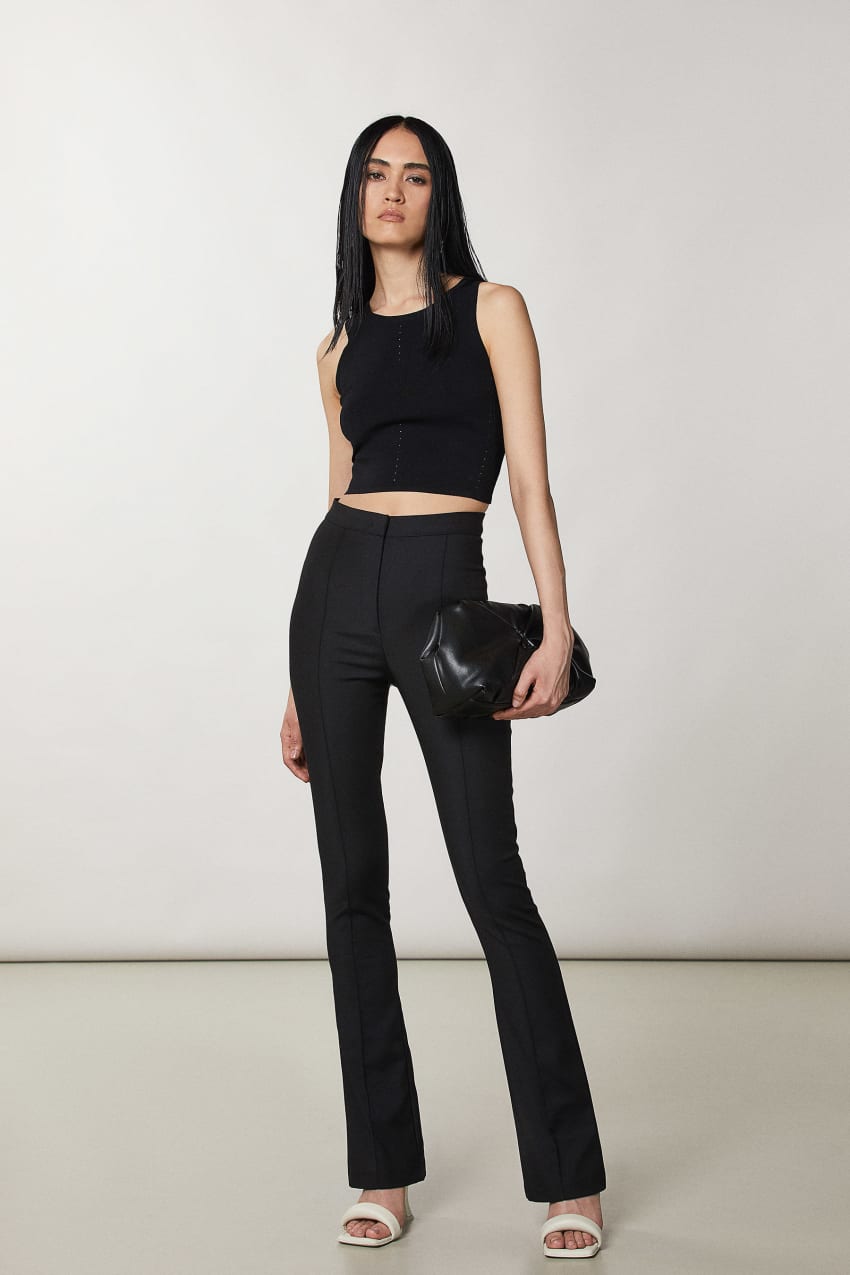 Patrizia Pepe Slim Flare Pants Czarne | 3461ZQATV