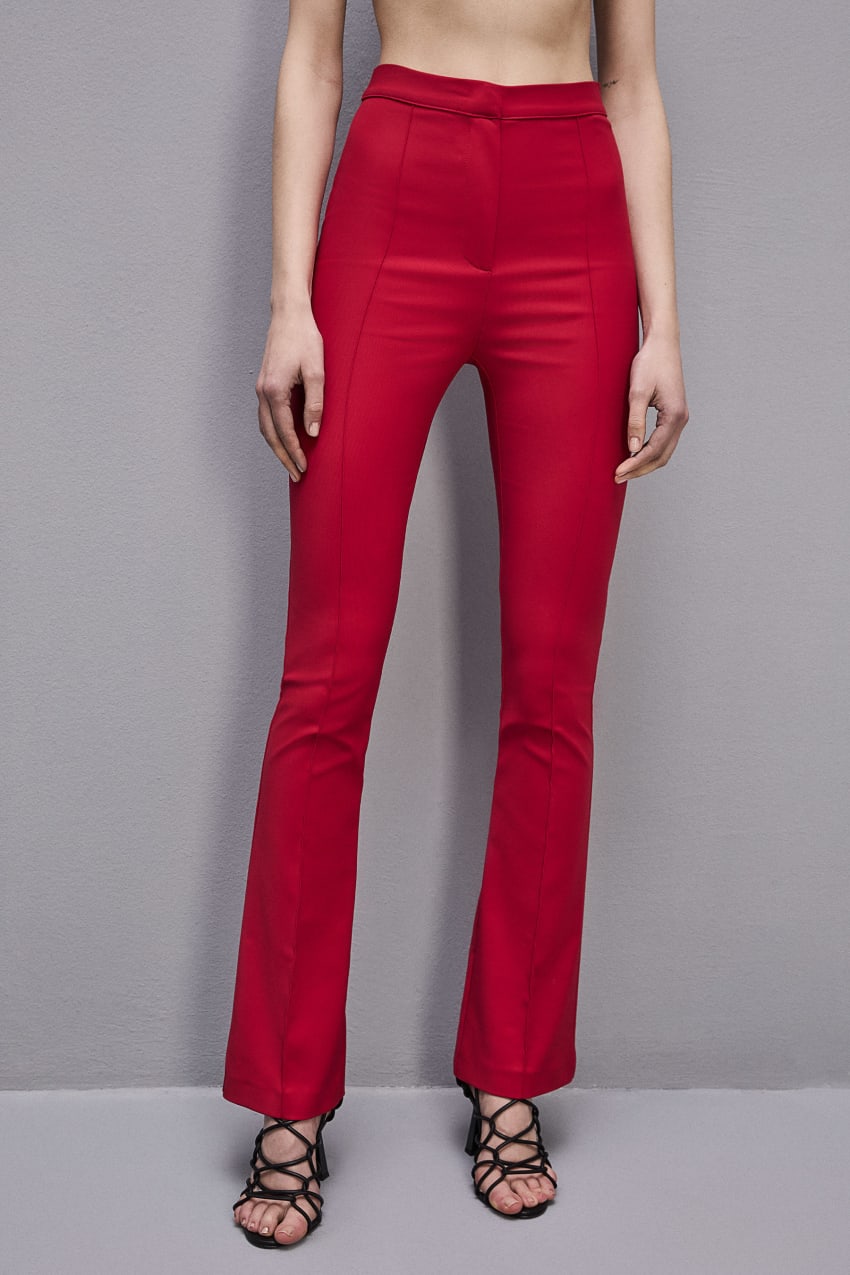 Patrizia Pepe Slim Flare Pants Czerwone | 1246CXHVZ