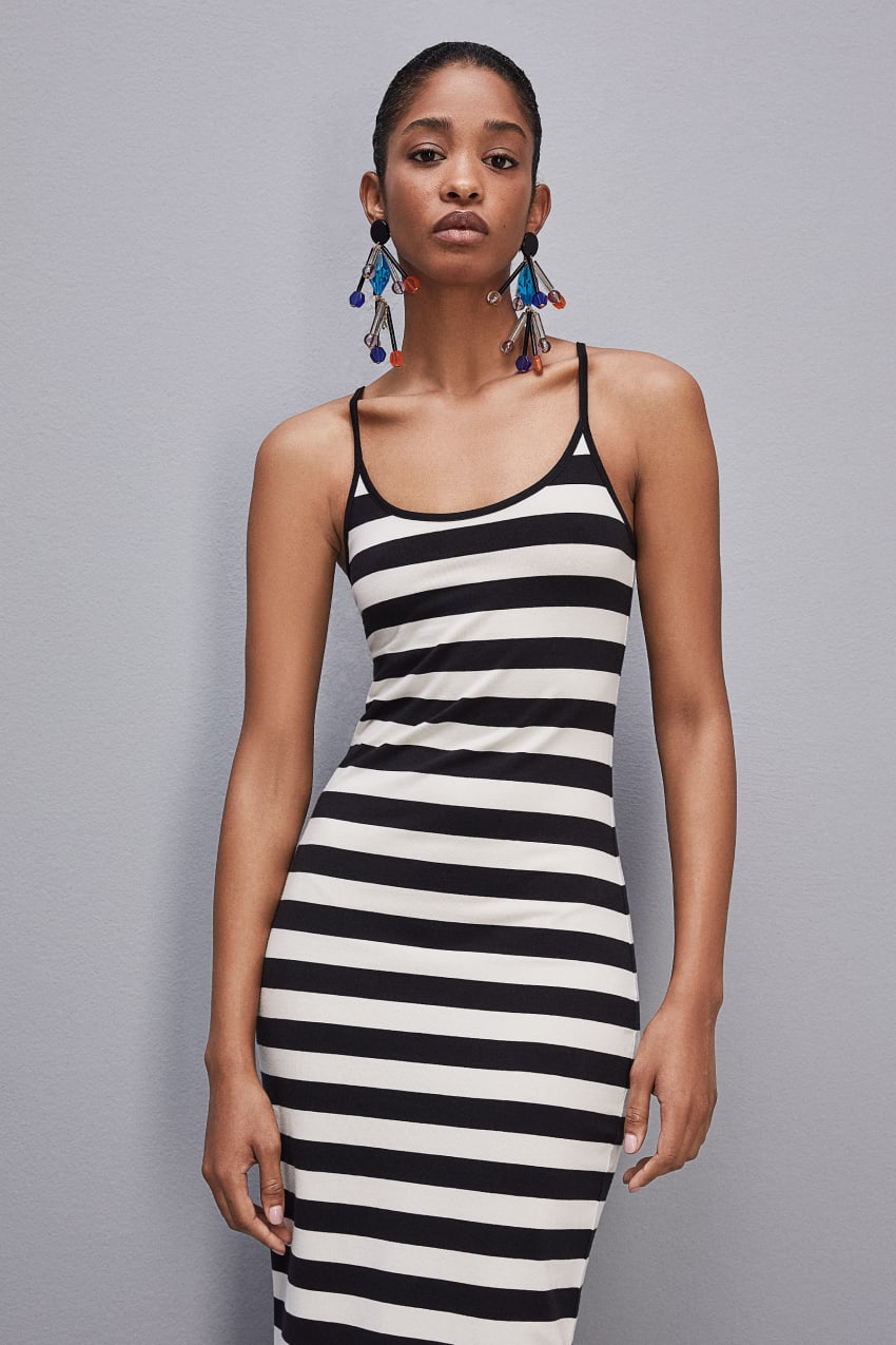 Patrizia Pepe Slim Jersey Dress With Cotton Straps Białe | 9258QVRUW