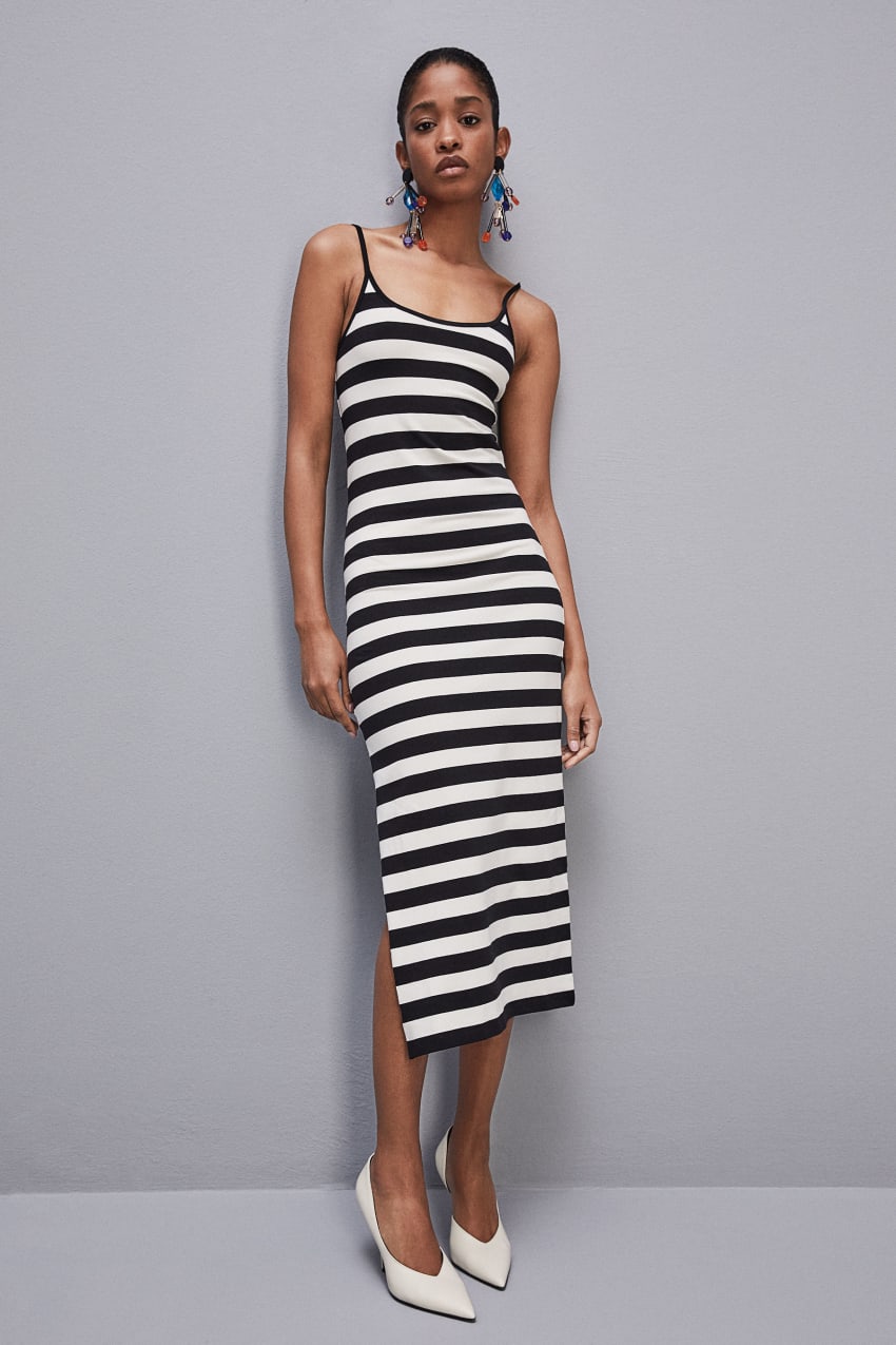 Patrizia Pepe Slim Jersey Dress With Cotton Straps Białe | 9258QVRUW