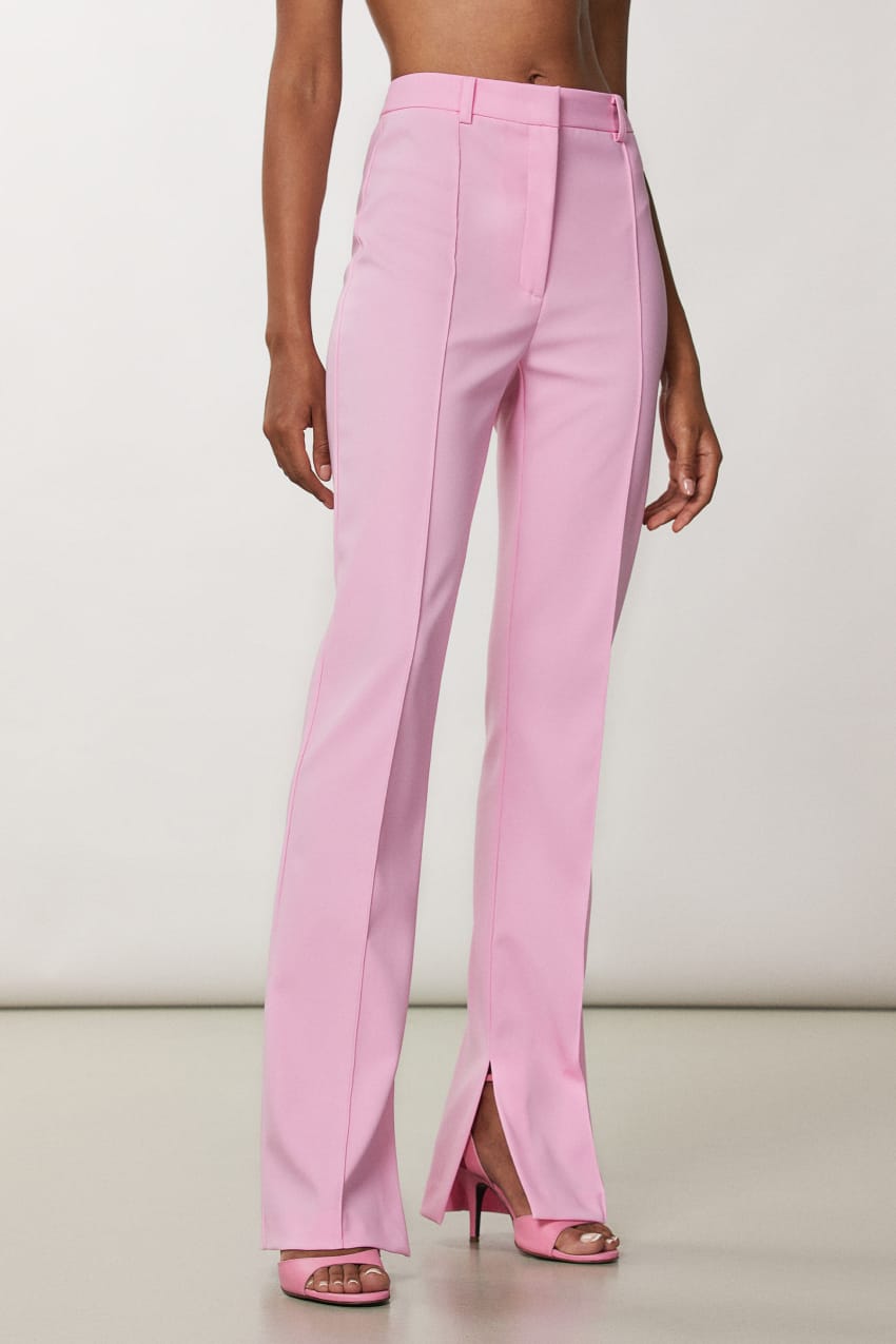 Patrizia Pepe Slim Pants With Side Slit Różowe | 6913HSTYZ