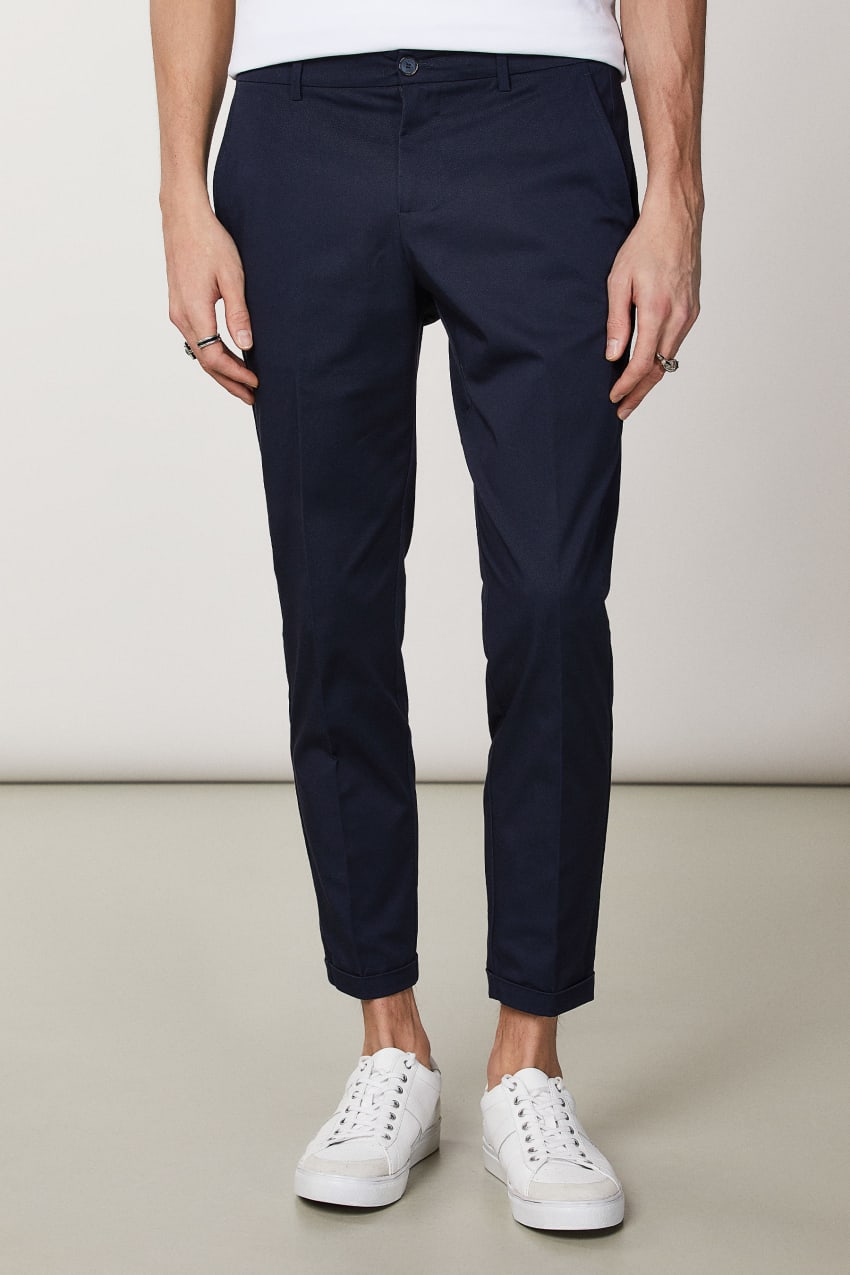 Patrizia Pepe Slim-fit Ankle-grazer Pants Niebieskie | 7240ENQPX