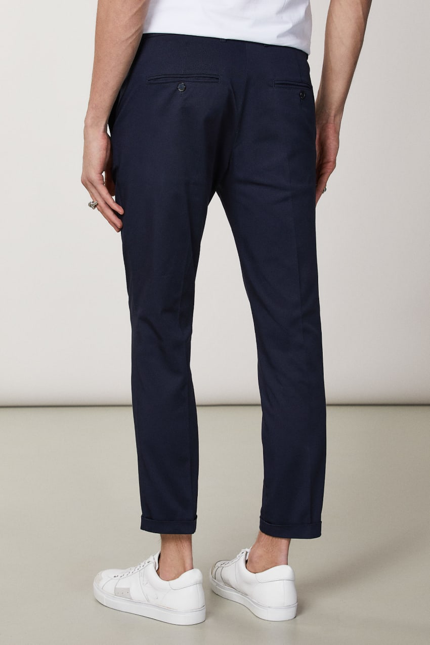 Patrizia Pepe Slim-fit Ankle-grazer Pants Niebieskie | 7240ENQPX