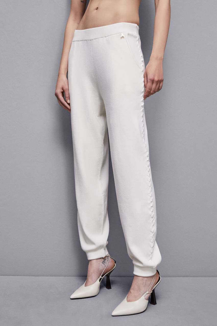 Patrizia Pepe Soft Viscose Joggers Białe | 1468WVNEP