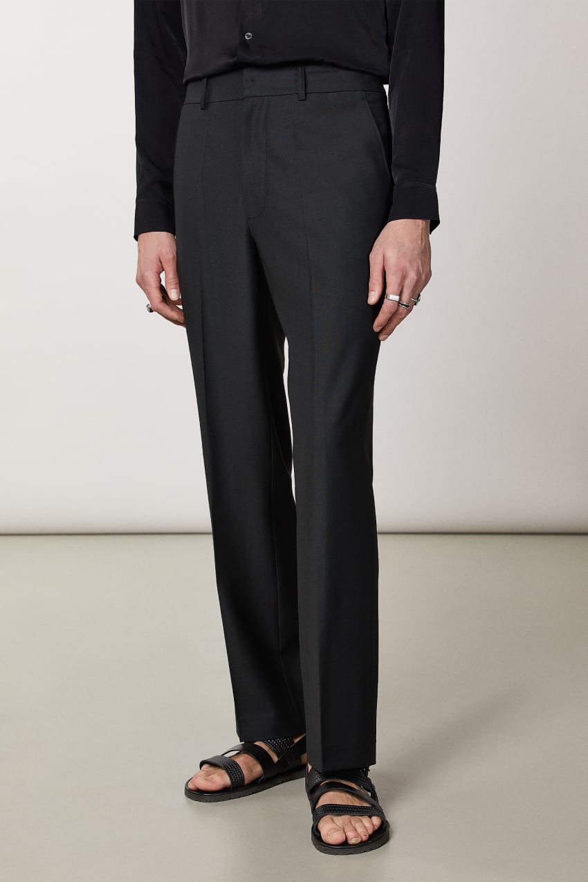 Patrizia Pepe Straight-fit Cool Wool Pants Czarne | 5789CHTKX