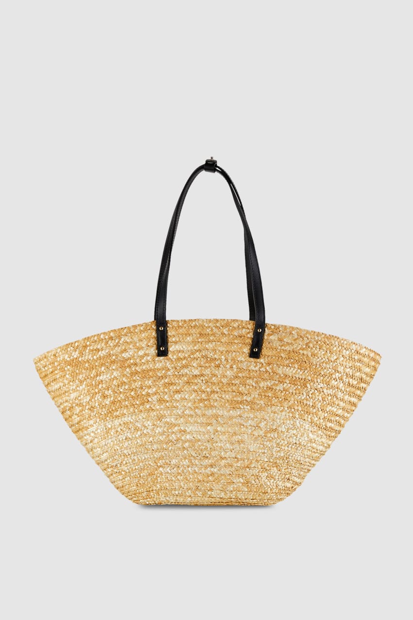 Patrizia Pepe Straw Shopper Beżowe | 1458JQPBY