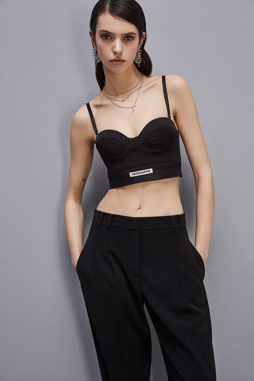 Patrizia Pepe Tailored Bustier With Belt Czarne | 5923GUYXV