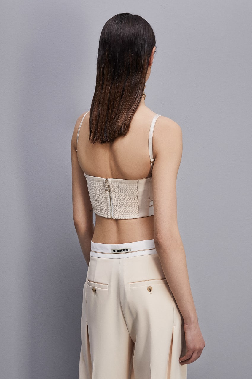 Patrizia Pepe Tailored Bustier With Belt Beżowe | 3074XBEQK