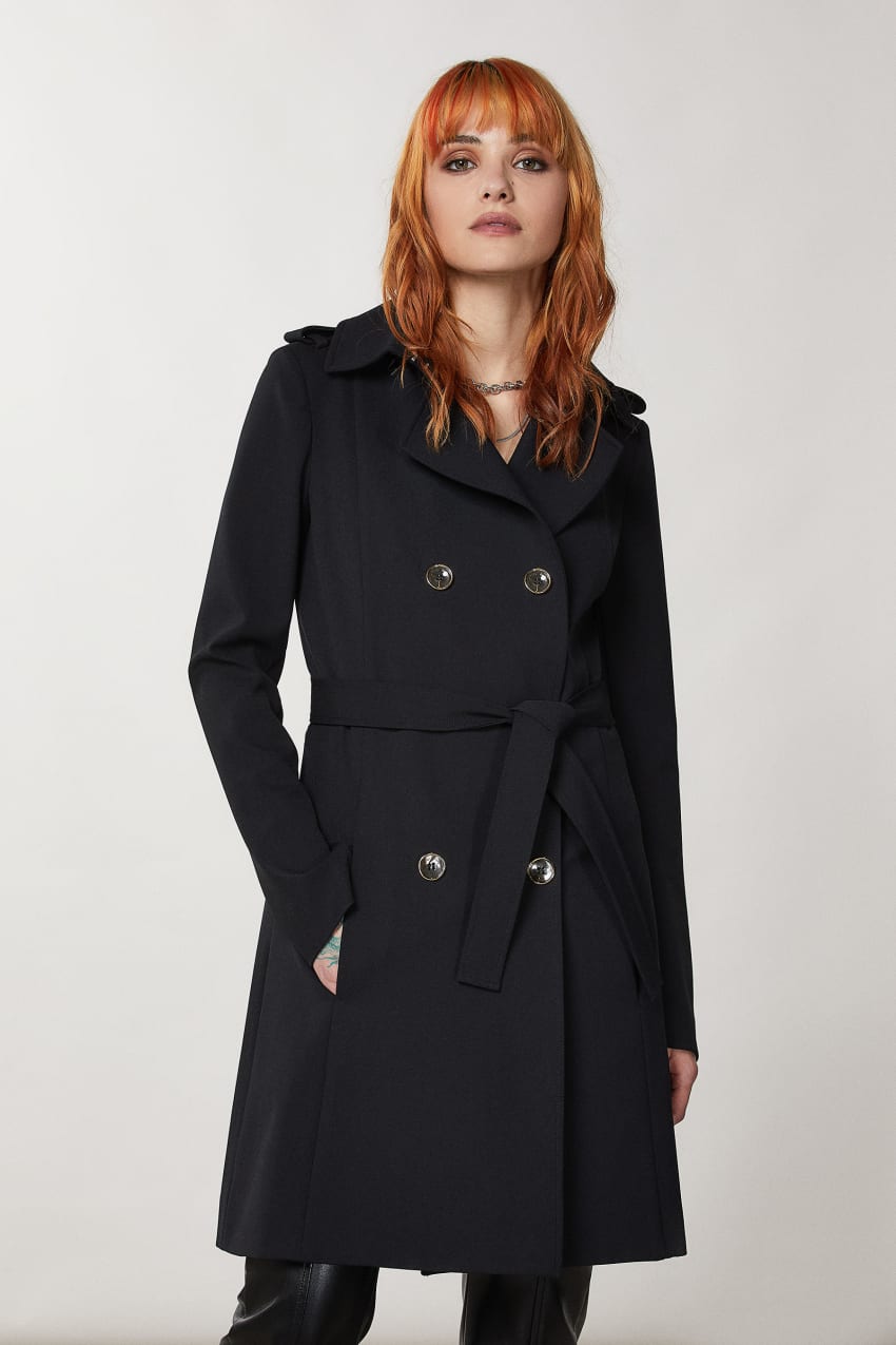 Patrizia Pepe Trench Czarne | 9780CJXOF