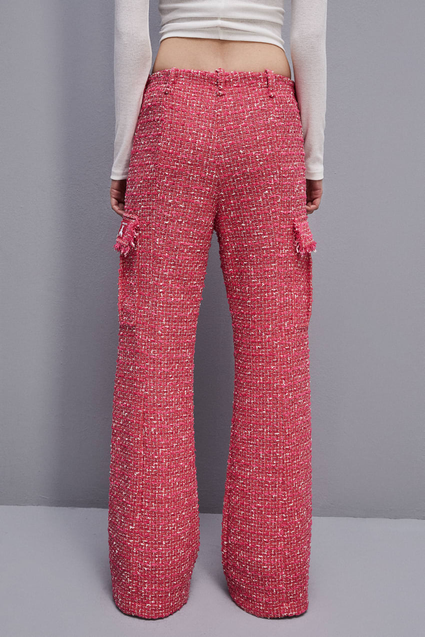 Patrizia Pepe Tweed Cargo Pants Czerwone | 8359QKTXJ