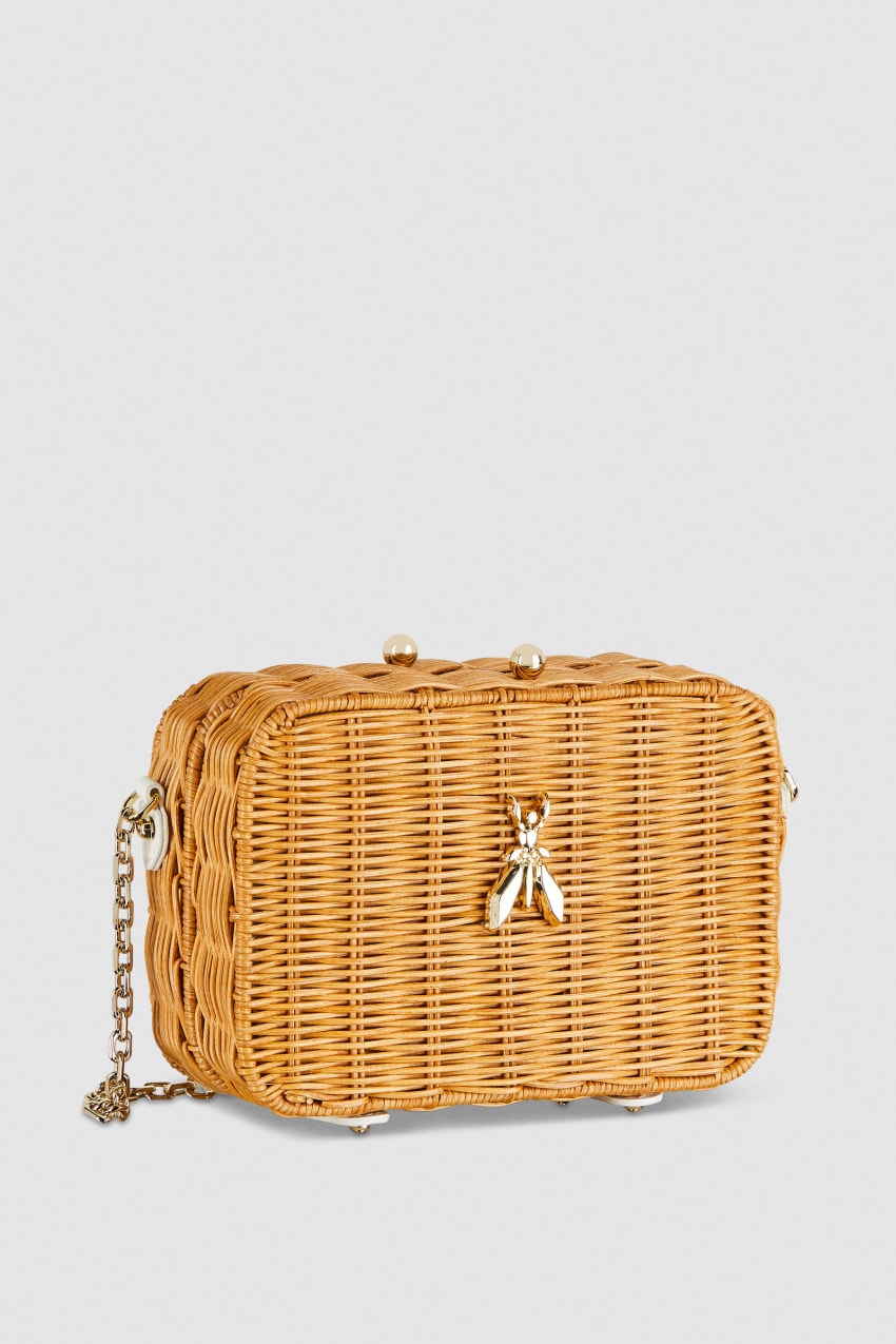 Patrizia Pepe Wicker Shoulder Bag Białe | 2684JWROT