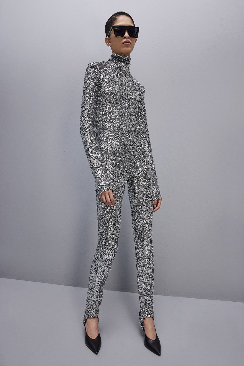 Patrizia Pepe ﻿turtleneck Sequined Jumpsuit Szare | 4297UTABN